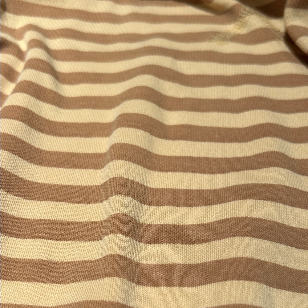 Kate Quinn Tan and Cream Striped Hoodie - Picture 3 of 4